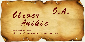 Oliver Anikić vizit kartica